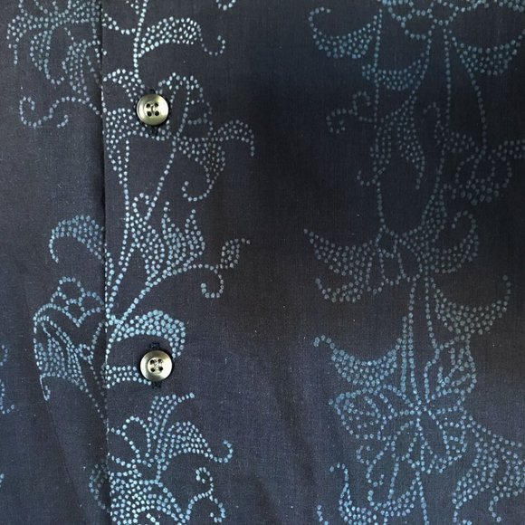 Brandini Mens Casual Button Down Blue Dress Shirt Size M - Picture 3 of 5